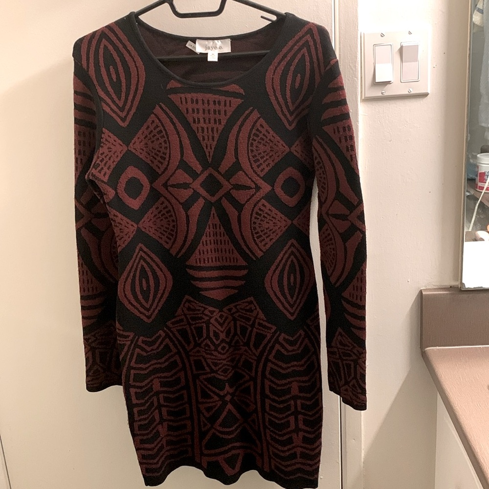 Abstract print sweater dress size:M